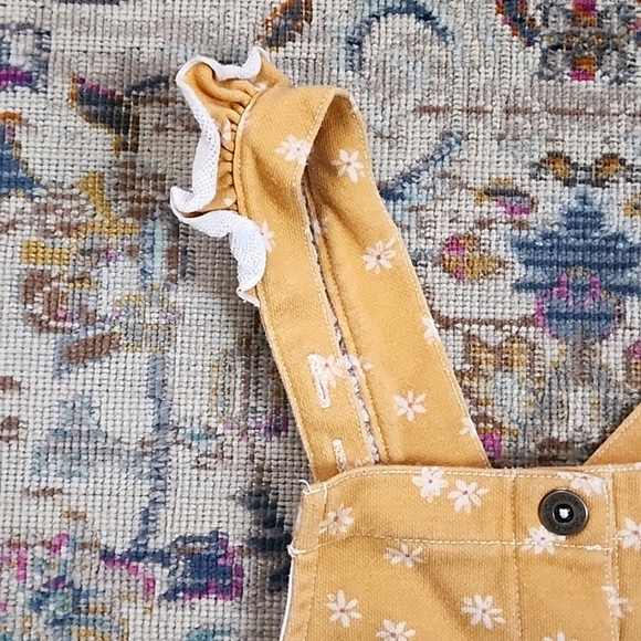 Calvin Klein Jeans Girl's Yellow Floral Ruffle Cap Sleeve Sun Dress, sz 5 - Picture 4 of 6